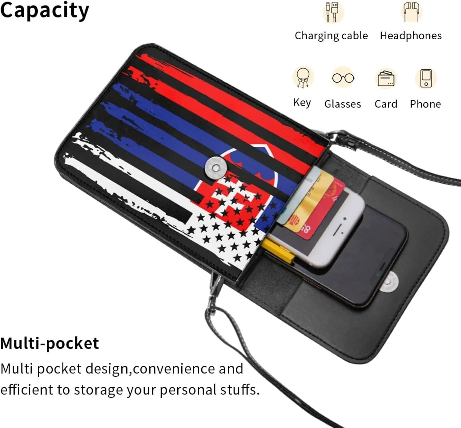 Vintage Tanzanian America Flag Striped Patterns Small Crossbody Purse Cell Phone Bag for Women
