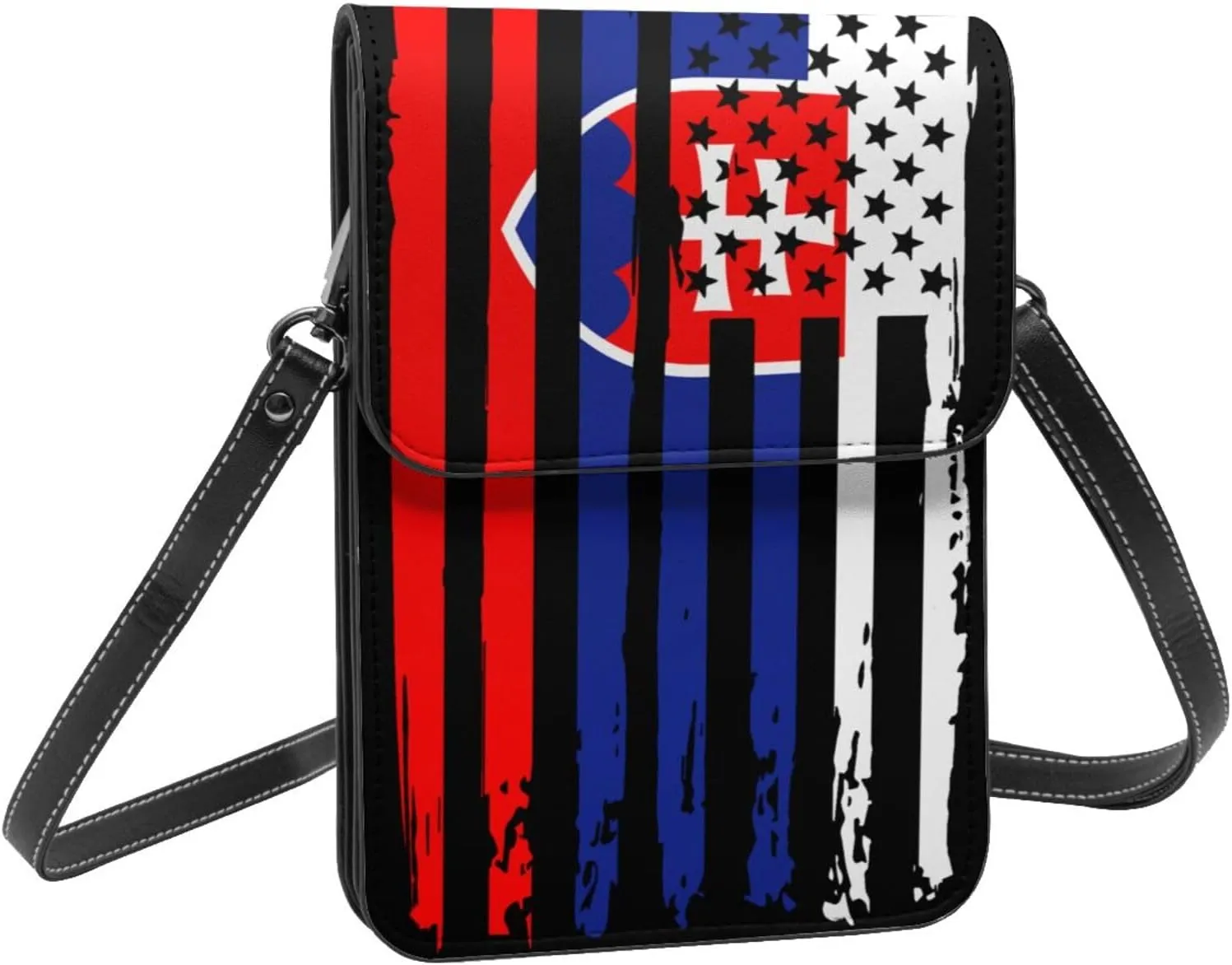 Vintage Tanzanian America Flag Striped Patterns Small Crossbody Purse Cell Phone Bag for Women