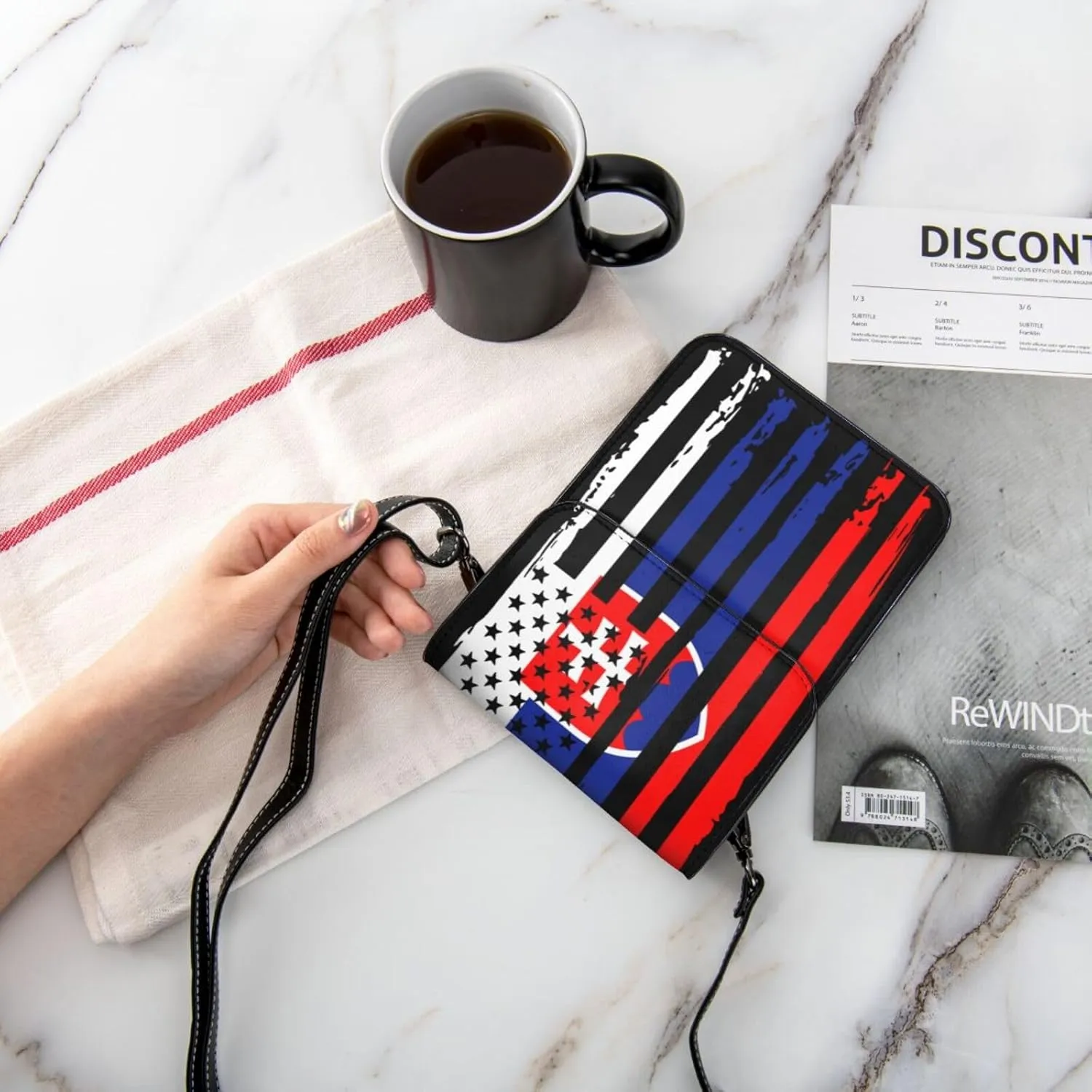 Vintage Tanzanian America Flag Striped Patterns Small Crossbody Purse Cell Phone Bag for Women