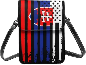 Vintage Tanzanian America Flag Striped Patterns Small Crossbody Purse Cell Phone Bag for Women