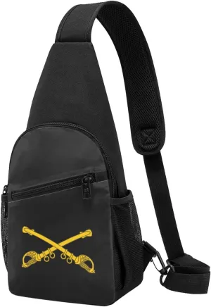 Vintage Us Cavalry Branch Insignia Unisex Chest Bag Lightweight Crossbody Shoulder Bag Travel Pocket