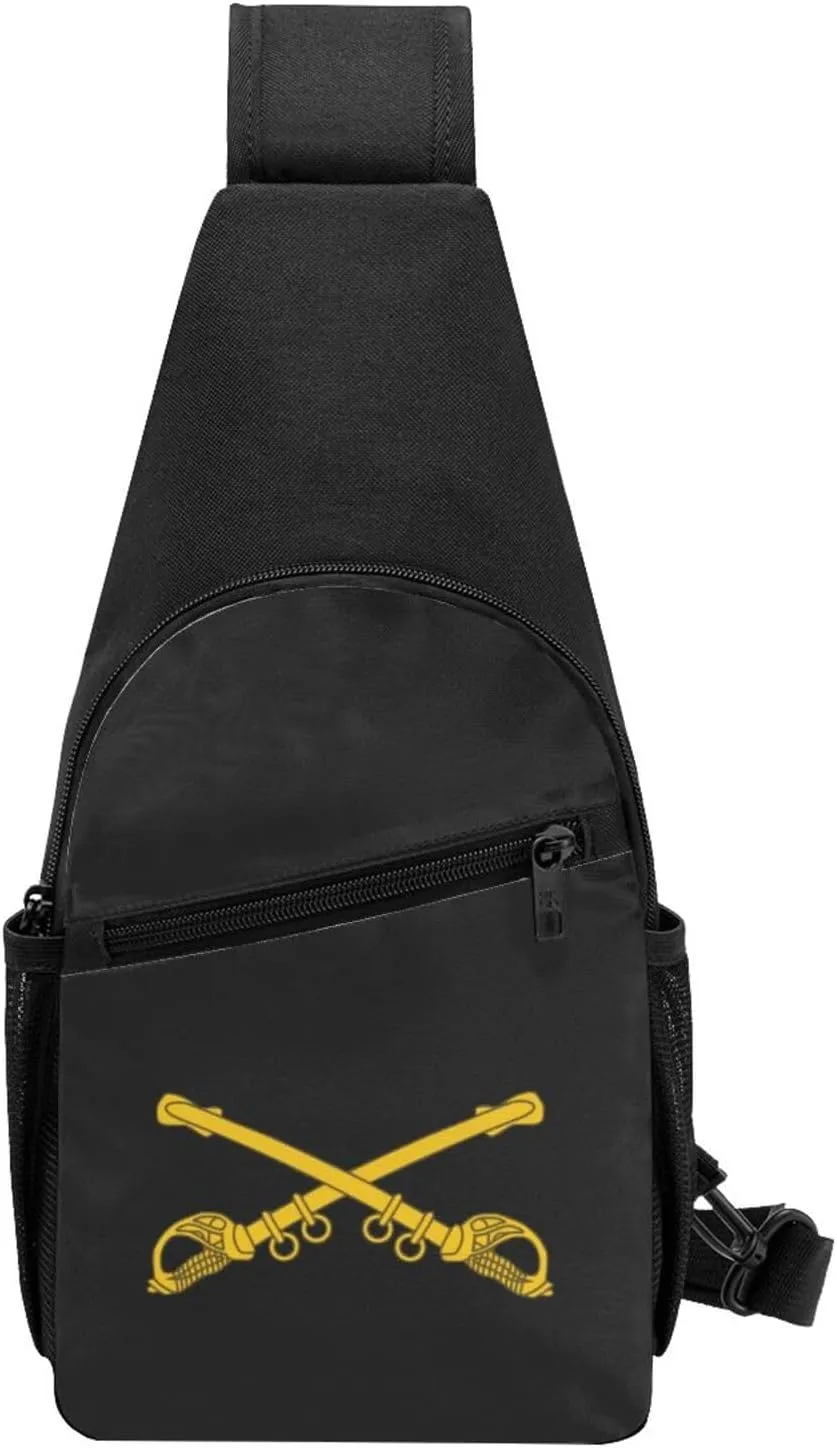 Vintage Us Cavalry Branch Insignia Unisex Chest Bag Lightweight Crossbody Shoulder Bag Travel Pocket