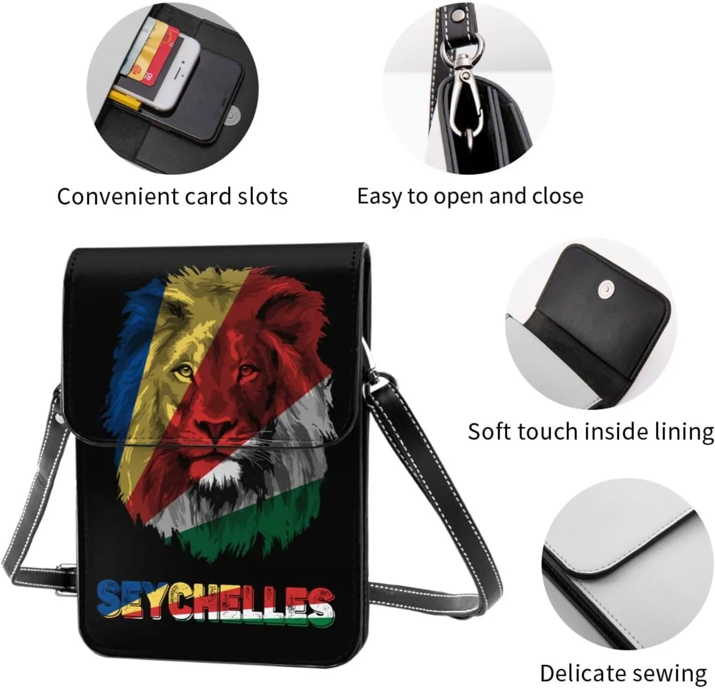 Vintage Vatican Flag Lion Head Small Crossbody Purse Cell Phone Bag for Women