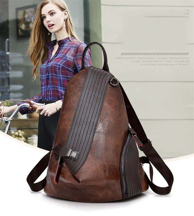 Vintage Women Antitheft Backpack