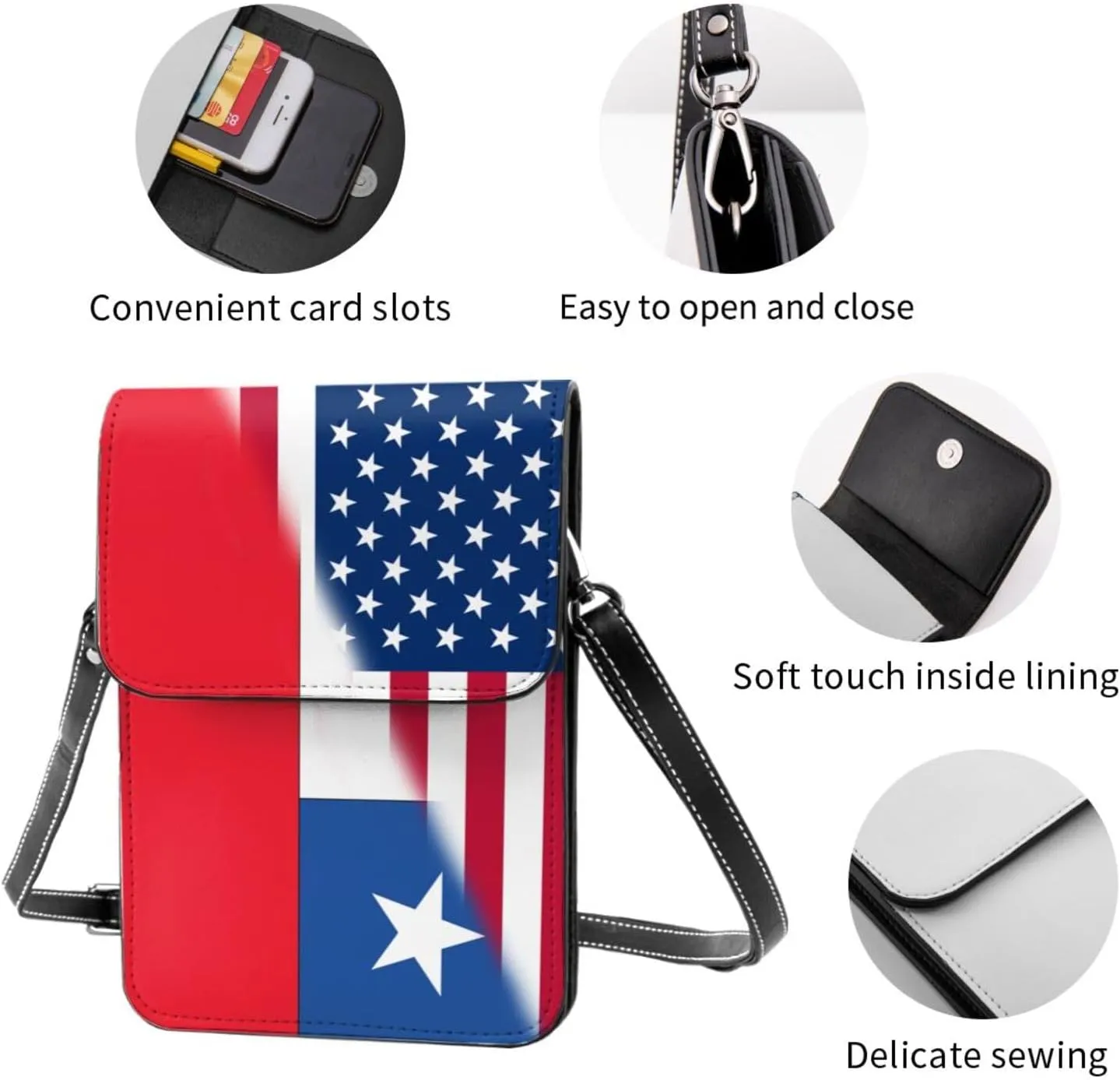 Vintage Zambia Zambian America Flag Small Crossbody Purse Cell Phone Bag for Women Girls Mini Over Shoulder Handbag Wallet