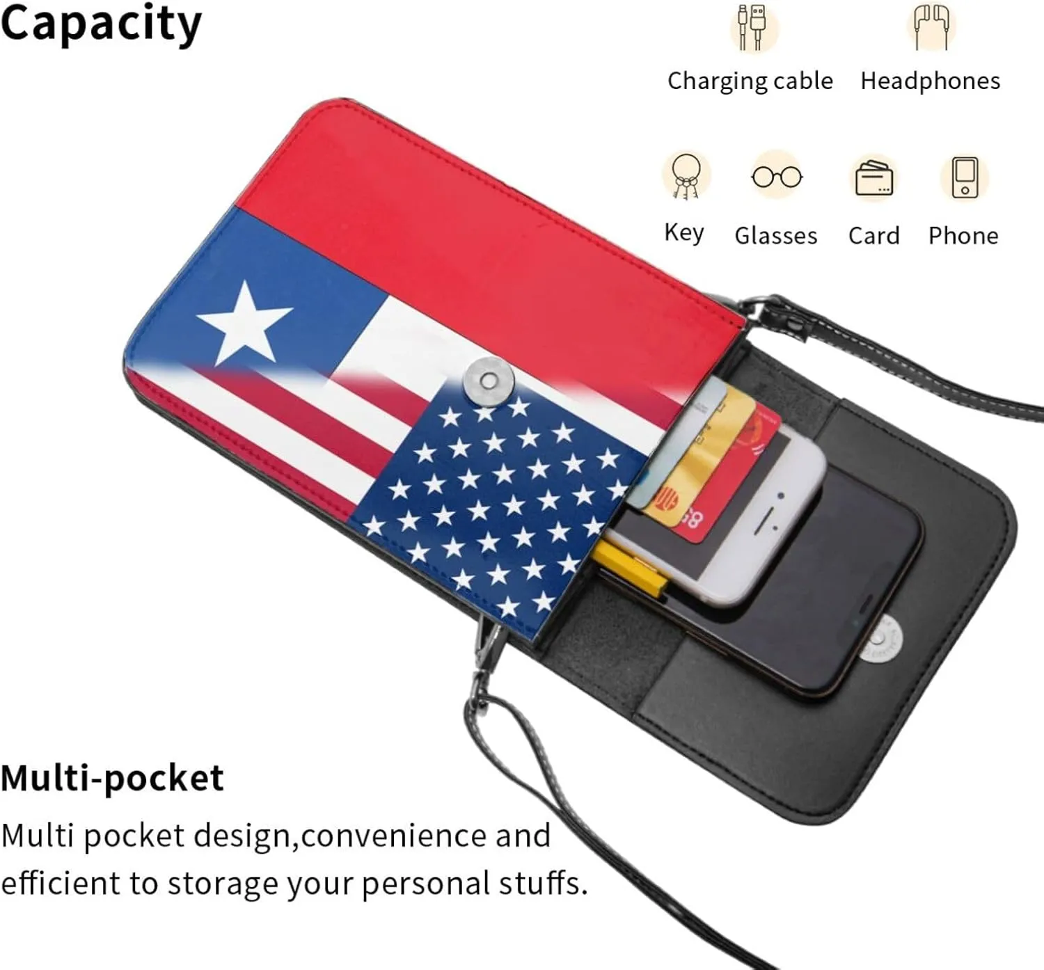 Vintage Zambia Zambian America Flag Small Crossbody Purse Cell Phone Bag for Women Girls Mini Over Shoulder Handbag Wallet
