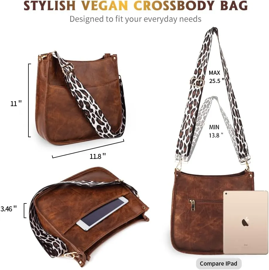 Viva Terry Vegan Leather Crossbody Fashion Shoulder Bag Purse with Adjustable Strap