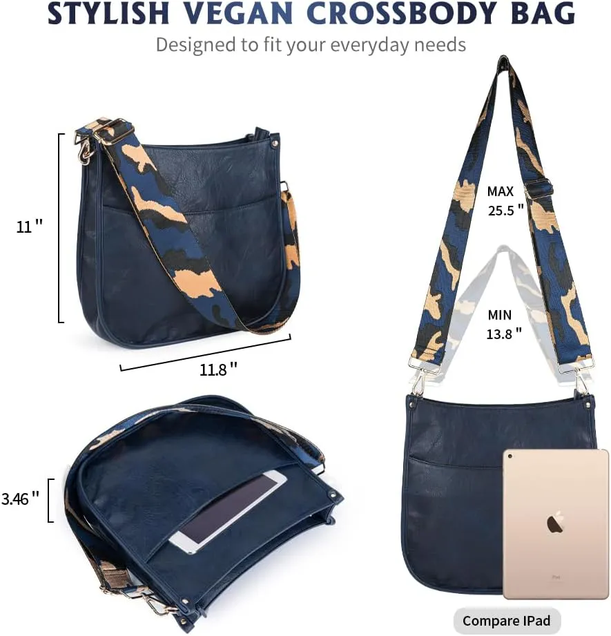 Viva Terry Vegan Leather Crossbody Fashion Shoulder Bag Purse with Adjustable Strap