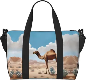 Walking camel Crossbody handbag, travel casual handbag, suitable for work, travel, fitness, tourism, women's zipper storage bag,