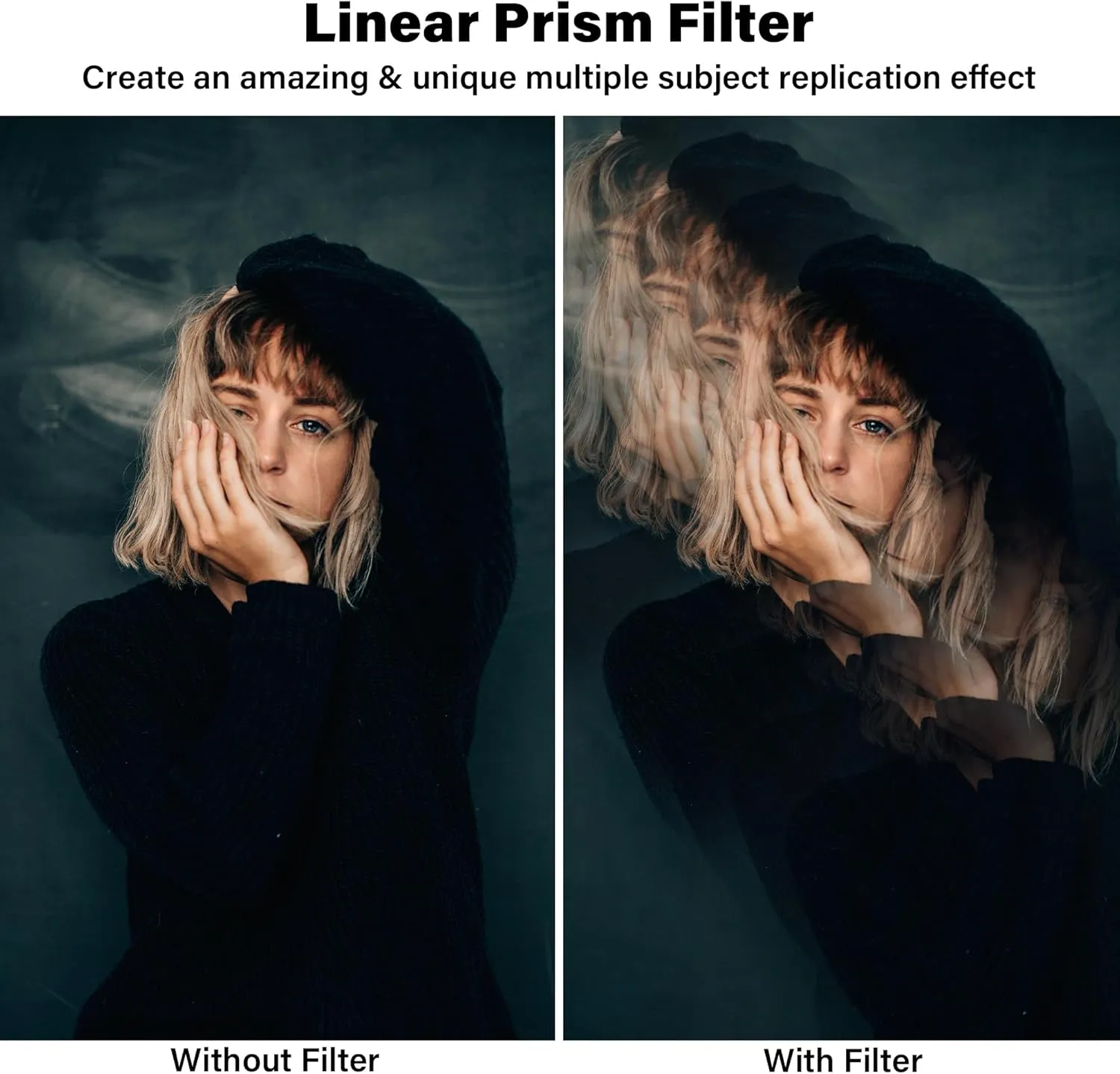 Walking Way 82mm Linear Prism Filter for Camera Lenses Creative Photography Premium Material with Foreground Blur and Repetitive Image Effects Multiple