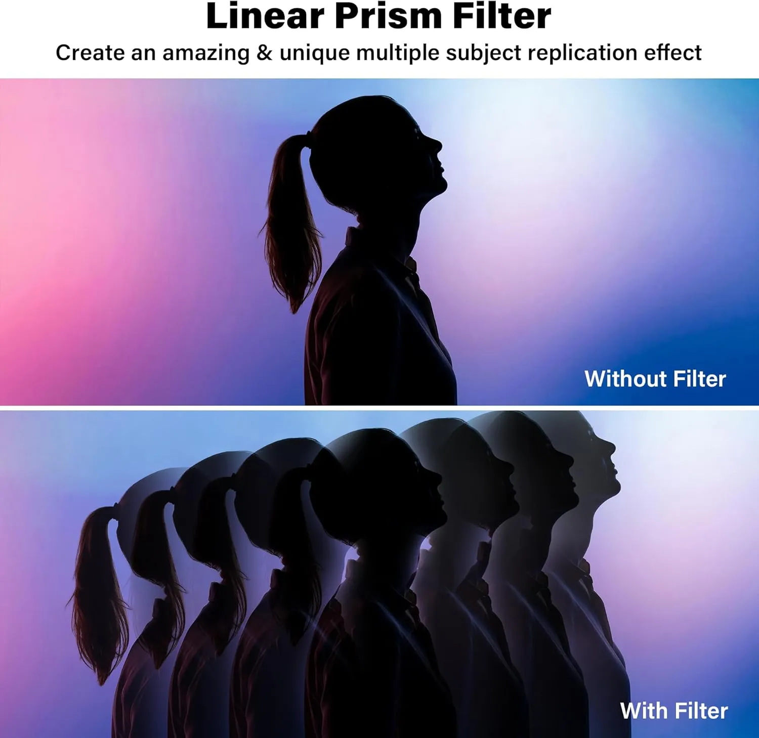 Walking Way 82mm Linear Prism Filter for Camera Lenses Creative Photography Premium Material with Foreground Blur and Repetitive Image Effects Multiple