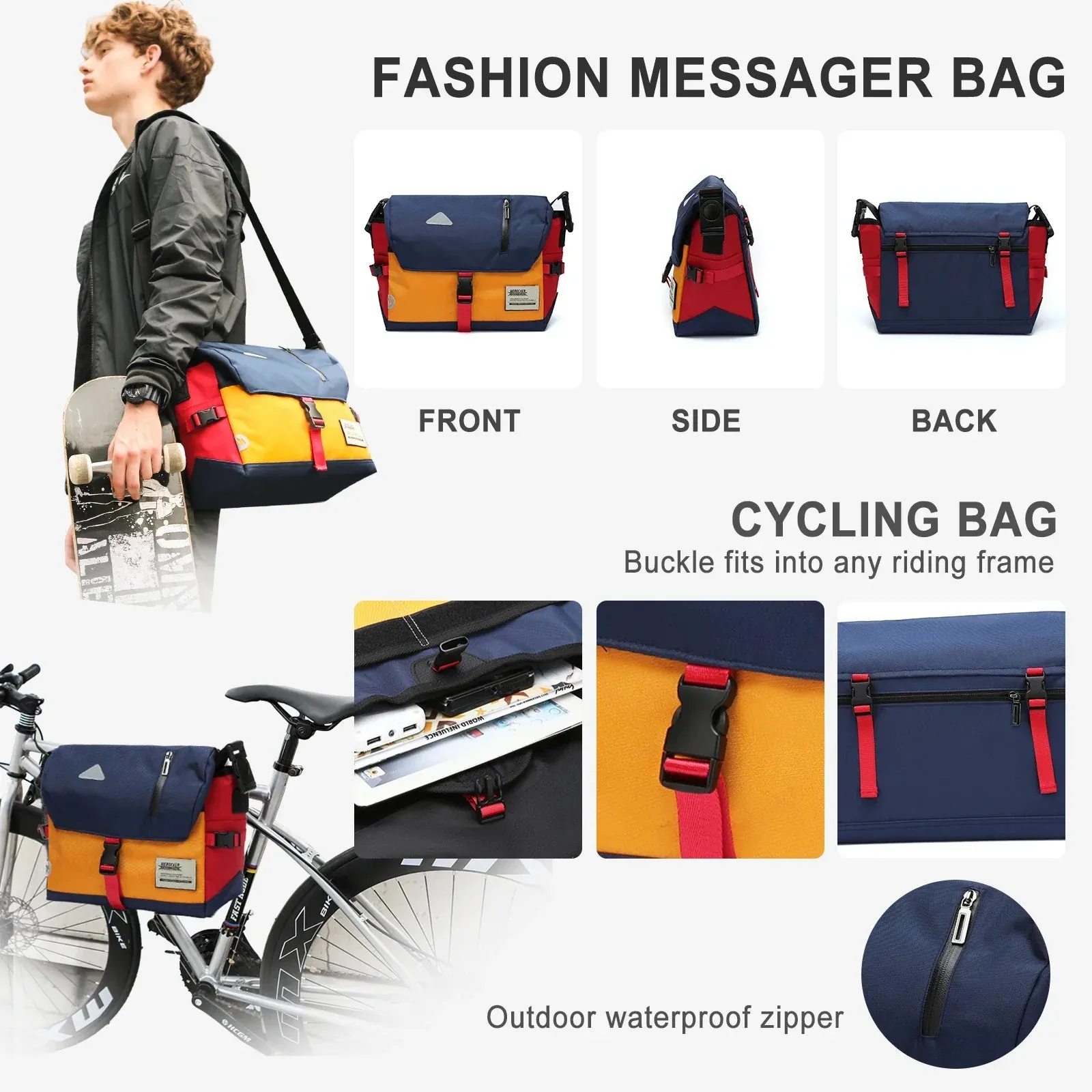 Water Resistant Canvas Messenger Bag
