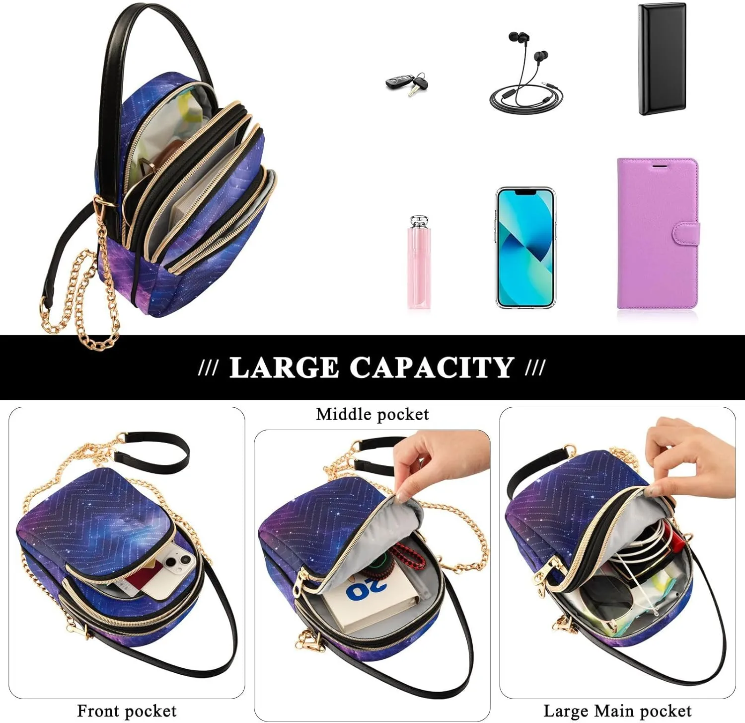 Watercolor Pumpkins Crossbody Shoulder Purse, Women’s Crossbody, Crossbody Bag for Women