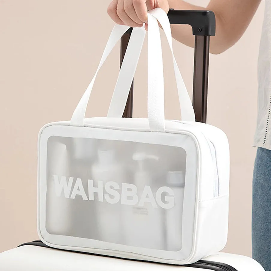WATERPROOF PORTABLE COSMETIC BAG 3PC SET - WHITE