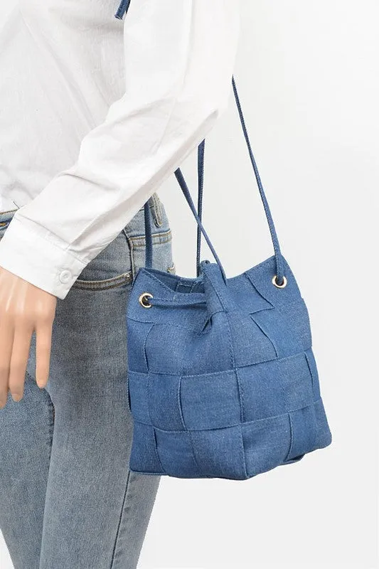 Weaved Denim Crossbody Bag