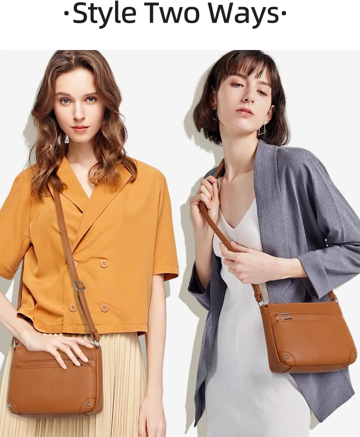 WESTBRONCO Crossbody Bags for Women, Medium Size Shoulder Handbags, Satchel Purse with Multi Zipper Pocket