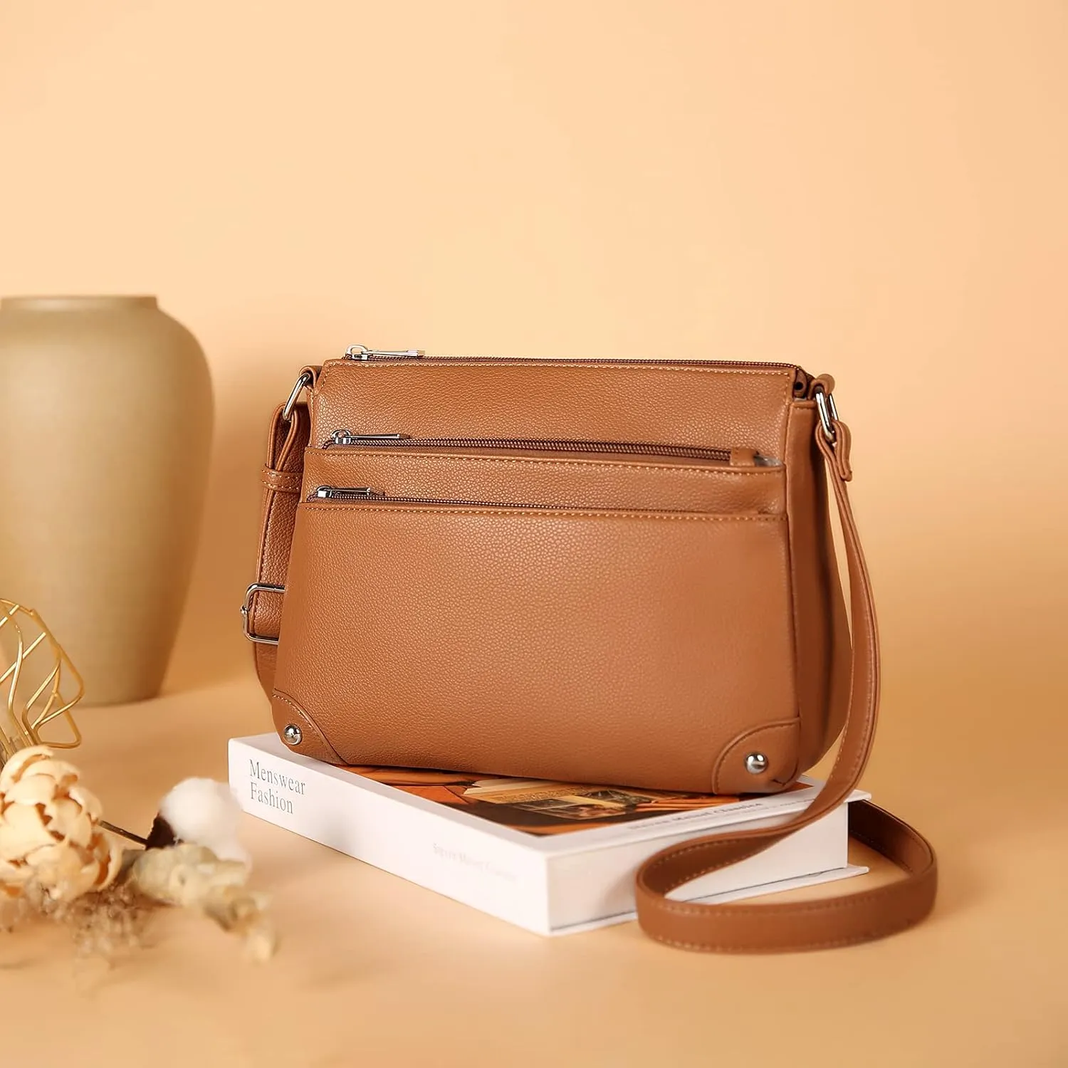 WESTBRONCO Crossbody Bags for Women, Medium Size Shoulder Handbags, Satchel Purse with Multi Zipper Pocket