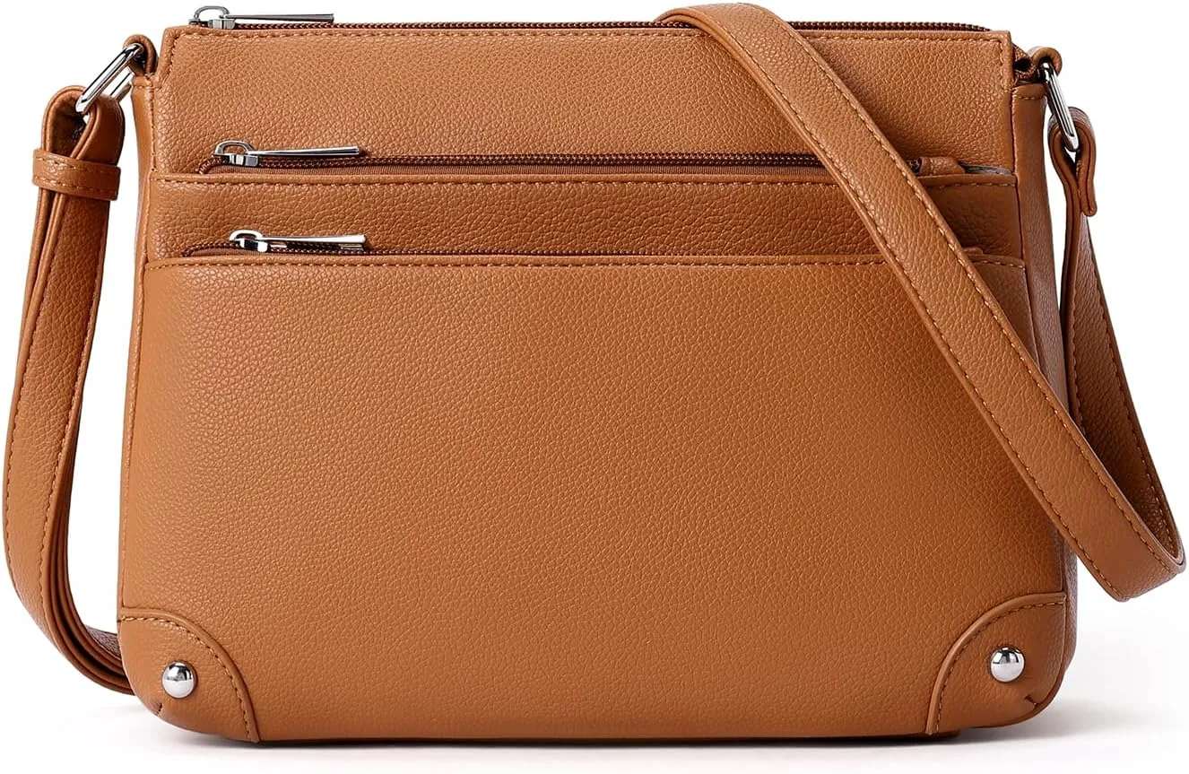WESTBRONCO Crossbody Bags for Women, Medium Size Shoulder Handbags, Satchel Purse with Multi Zipper Pocket