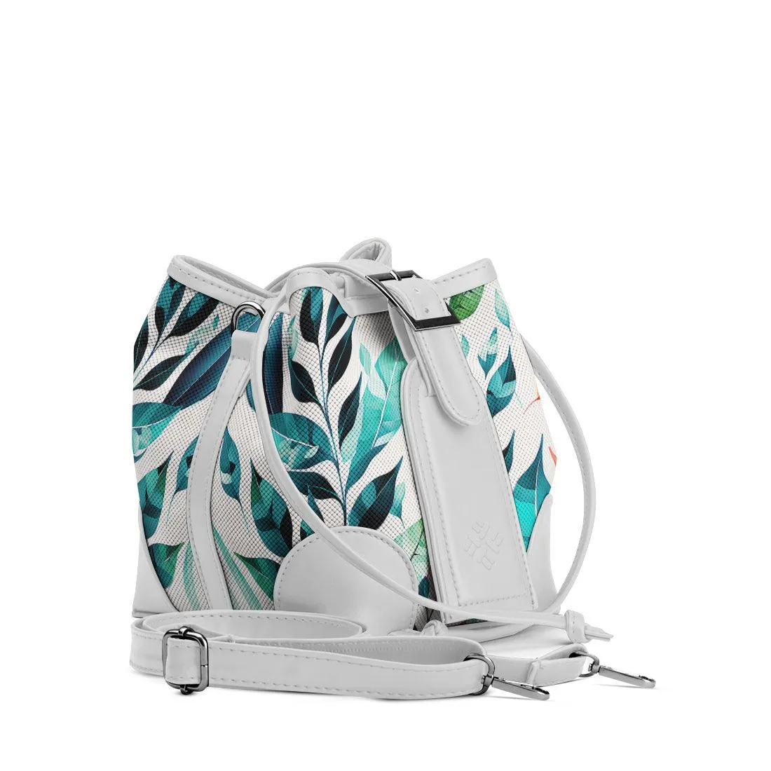 White Bucket Bags Leaf