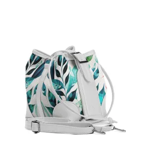 White Bucket Bags Leaf