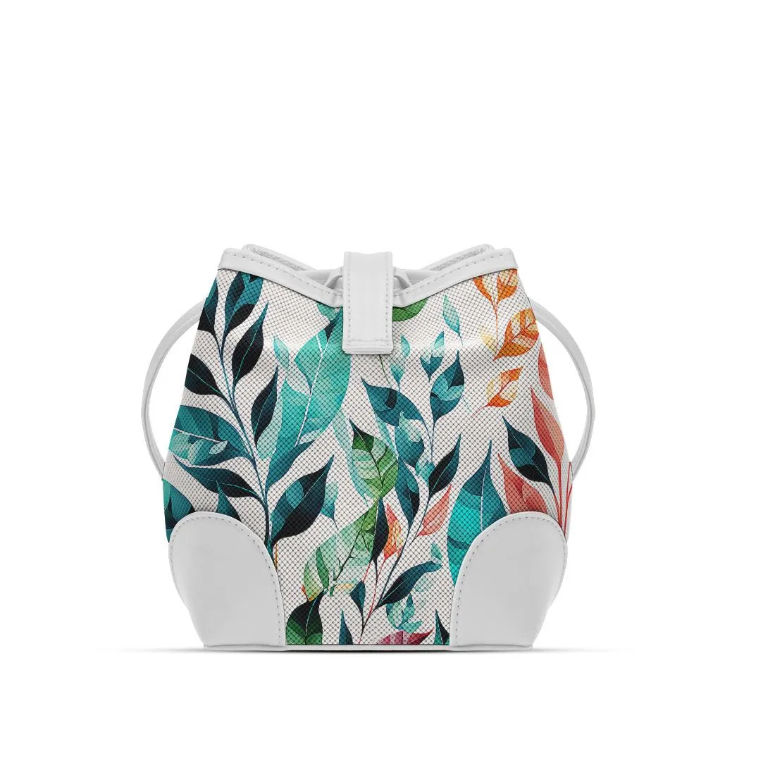 White Bucket Bags Leaf