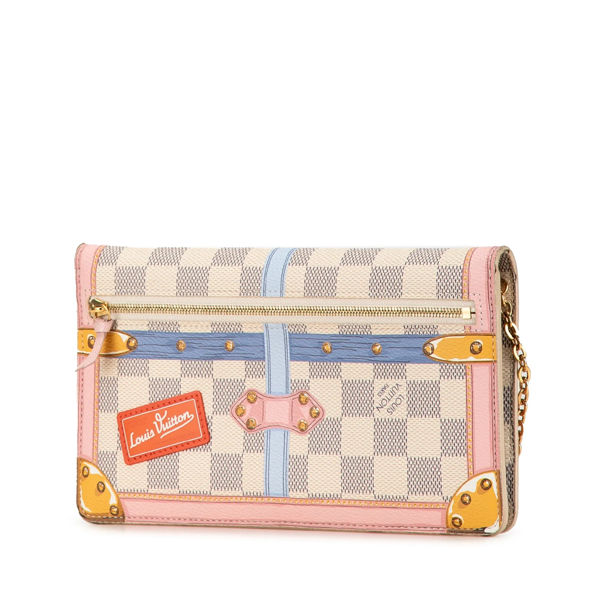 White Louis Vuitton Damier Azur Summer Trunks Pochette Weekend Crossbody Bag