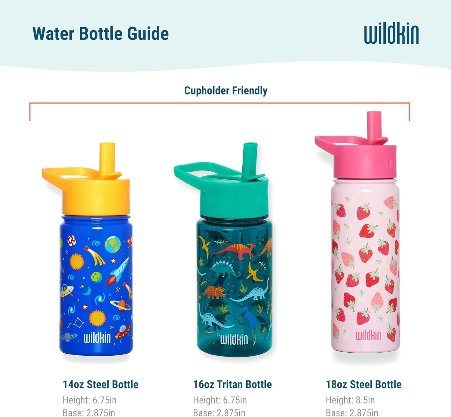 Wildkin Kids 14oz Stainless Steel Water Bottle – BPA-Free, Leakproof, Insulated, Easy-Clean - Black and White Checkered