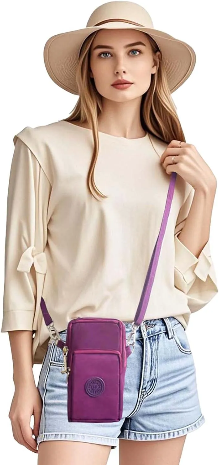 WITERY Waterproof Nylon Cute Crossbody Cell Phone Purse Smartphone Wallet Bag for Women