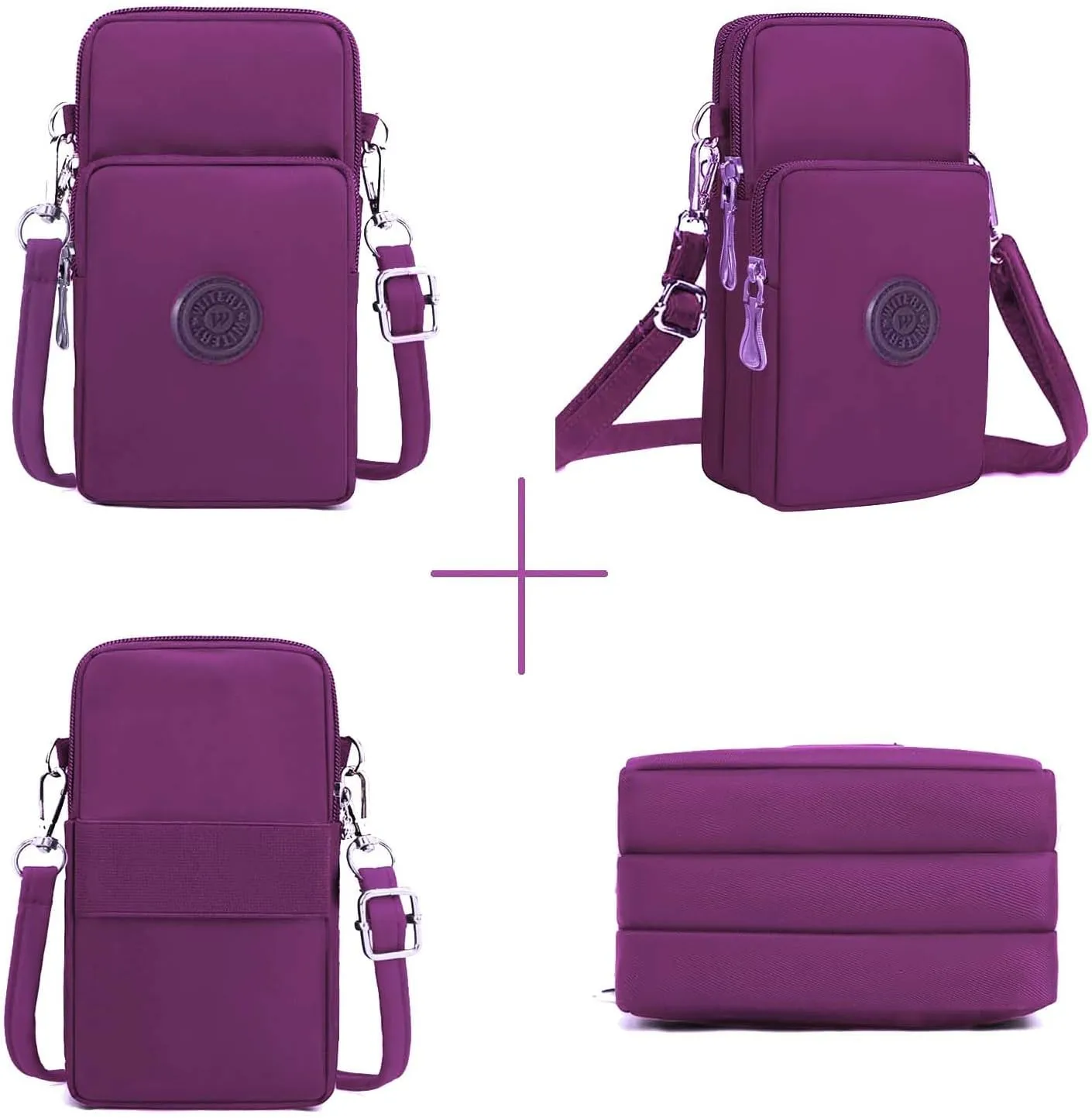 WITERY Waterproof Nylon Cute Crossbody Cell Phone Purse Smartphone Wallet Bag for Women