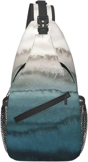 Within The Tides Print Crossbody Bag Is Suitable For Outdoor Hiking, Work, And Daily Travel