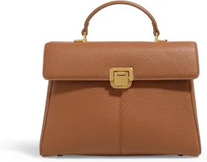 Women Genuine Leather Handbag with Adjustbale Shoulder Strap, Large Capacity Tote Crossbody Bag for Umbrella Wallet Storage, Satchel Purse Fashionable and Versatile