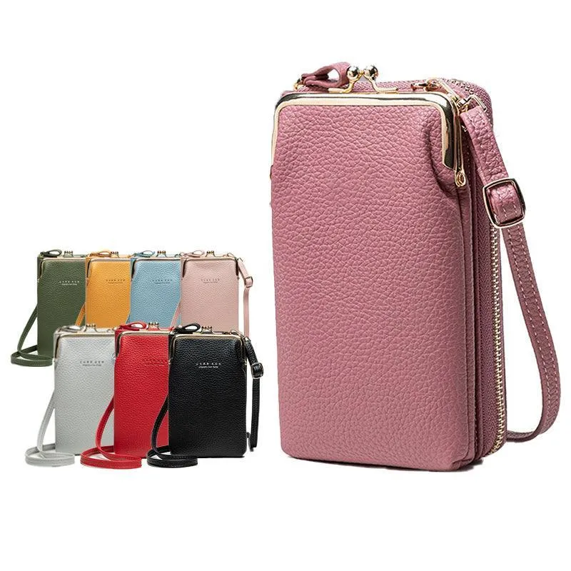 Women Mobile Phone Bag Pu Leather Purse Wallet Shoulder Small Pouch Crossbody Au