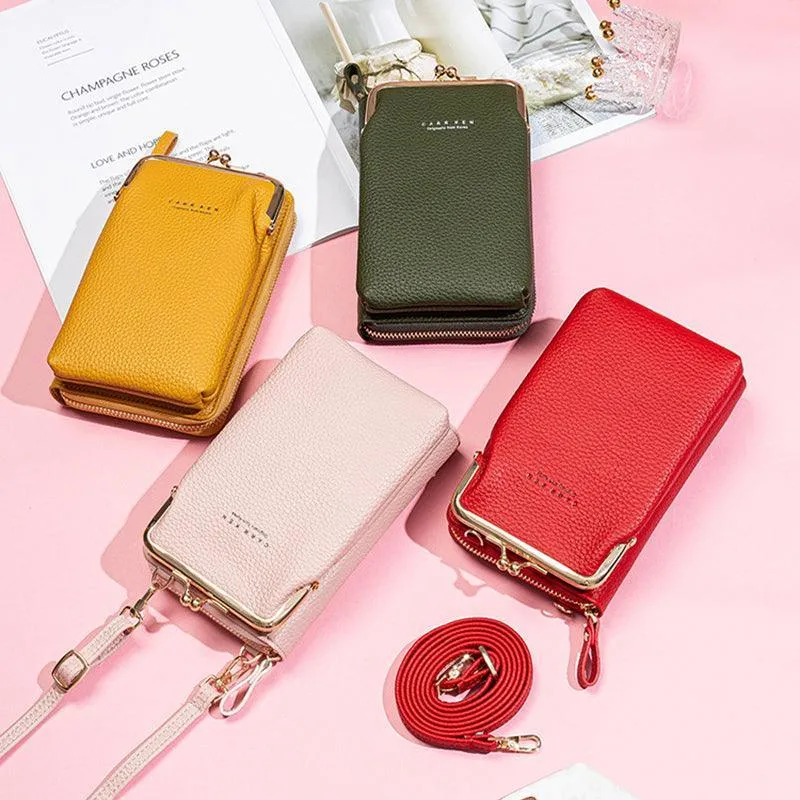 Women Mobile Phone Bag Pu Leather Purse Wallet Shoulder Small Pouch Crossbody Au