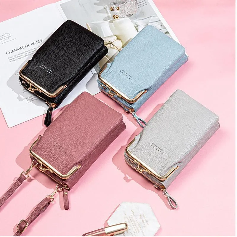 Women Mobile Phone Bag Pu Leather Purse Wallet Shoulder Small Pouch Crossbody Au