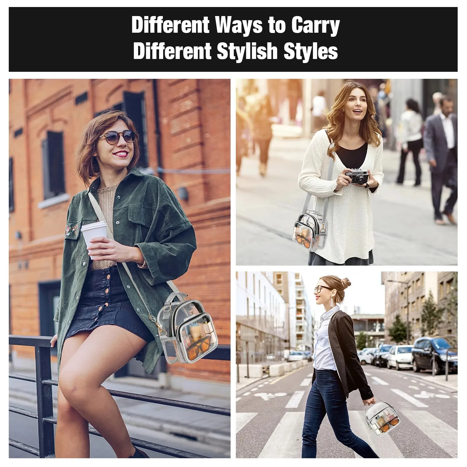 Women Pvc Clear Crossbody Bags Stadium Transparent Shoulder Phone Bag Outgoing Carrying Brand Designer Handbags