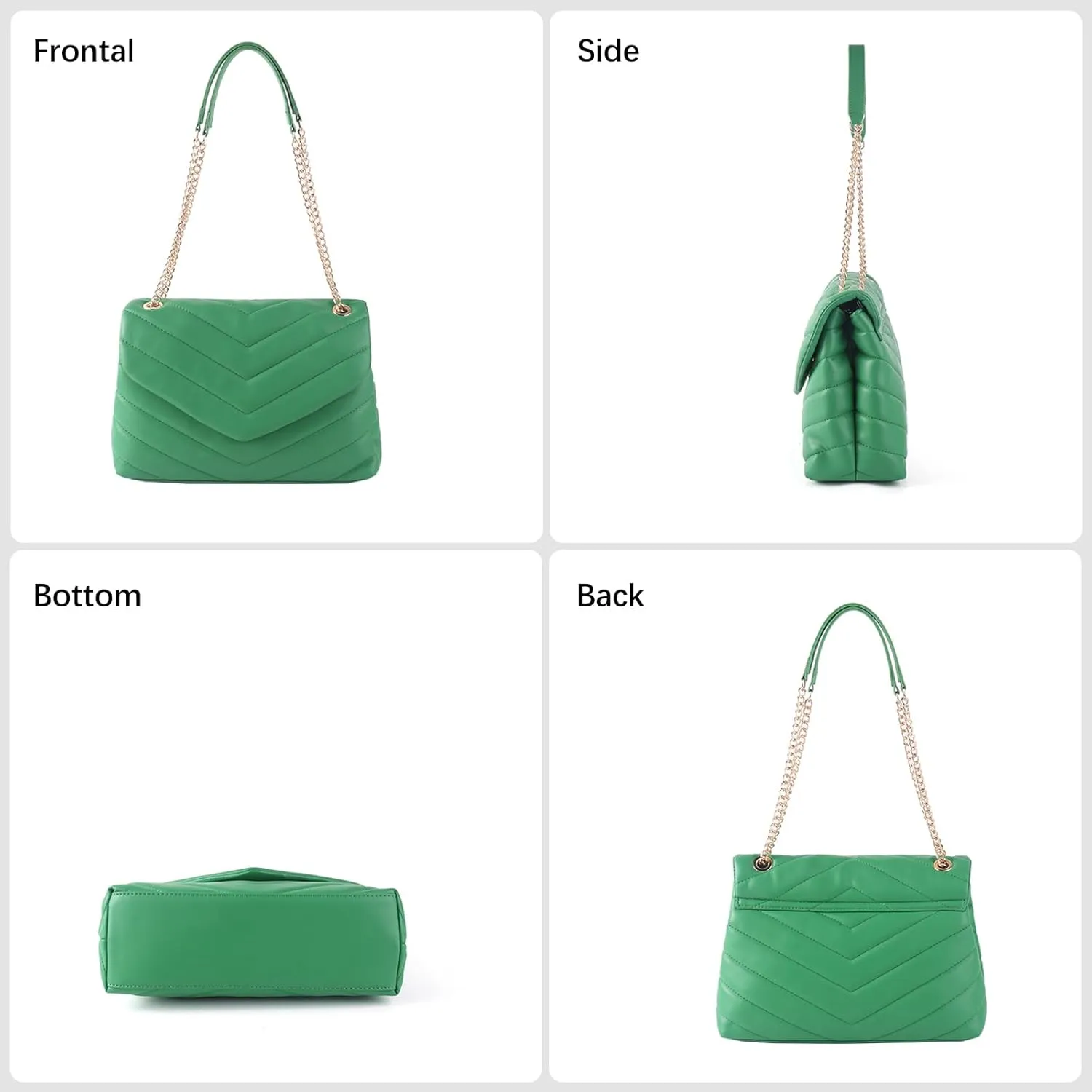 Women Shoulder Bag, Fashionable Quilted Vegan leather Crossbody Purses with Adjustable Chain Designer Purses