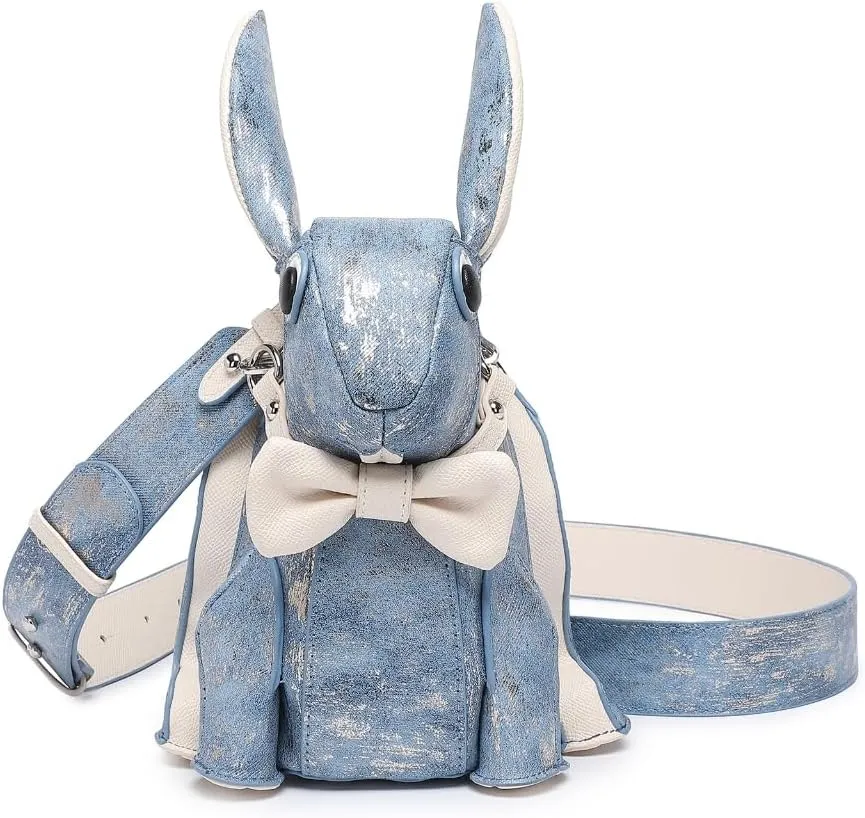 Women Shoulder Bag PU Leather Handbag Crossbody Bag Lovely Rabbits Shape Messengers Bag Shopping Dating Bag for Travel