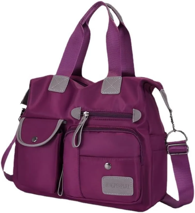 Women’s Bag Mommy Bag One Shoulder Crossbody Portable Travel Large Bag (purple)