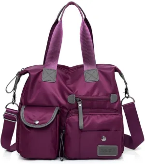 Women’s Bag Mommy Bag One Shoulder Crossbody Portable Travel Large Bag (purple)