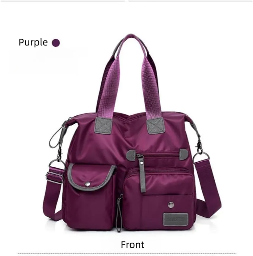 Women’s Bag Mommy Bag One Shoulder Crossbody Portable Travel Large Bag (purple)