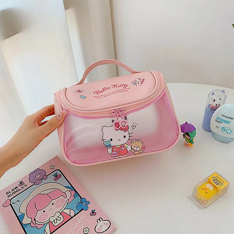 Women's Cartoon Large Capacity Portable Good-looking Double Zipper Cosmetic Bags