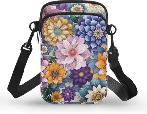 Women's Double Layer Shoulder Bag with Adjustable Strap Multi Zipper Pocket Crossbody Purse Satchel Clutch Handbag