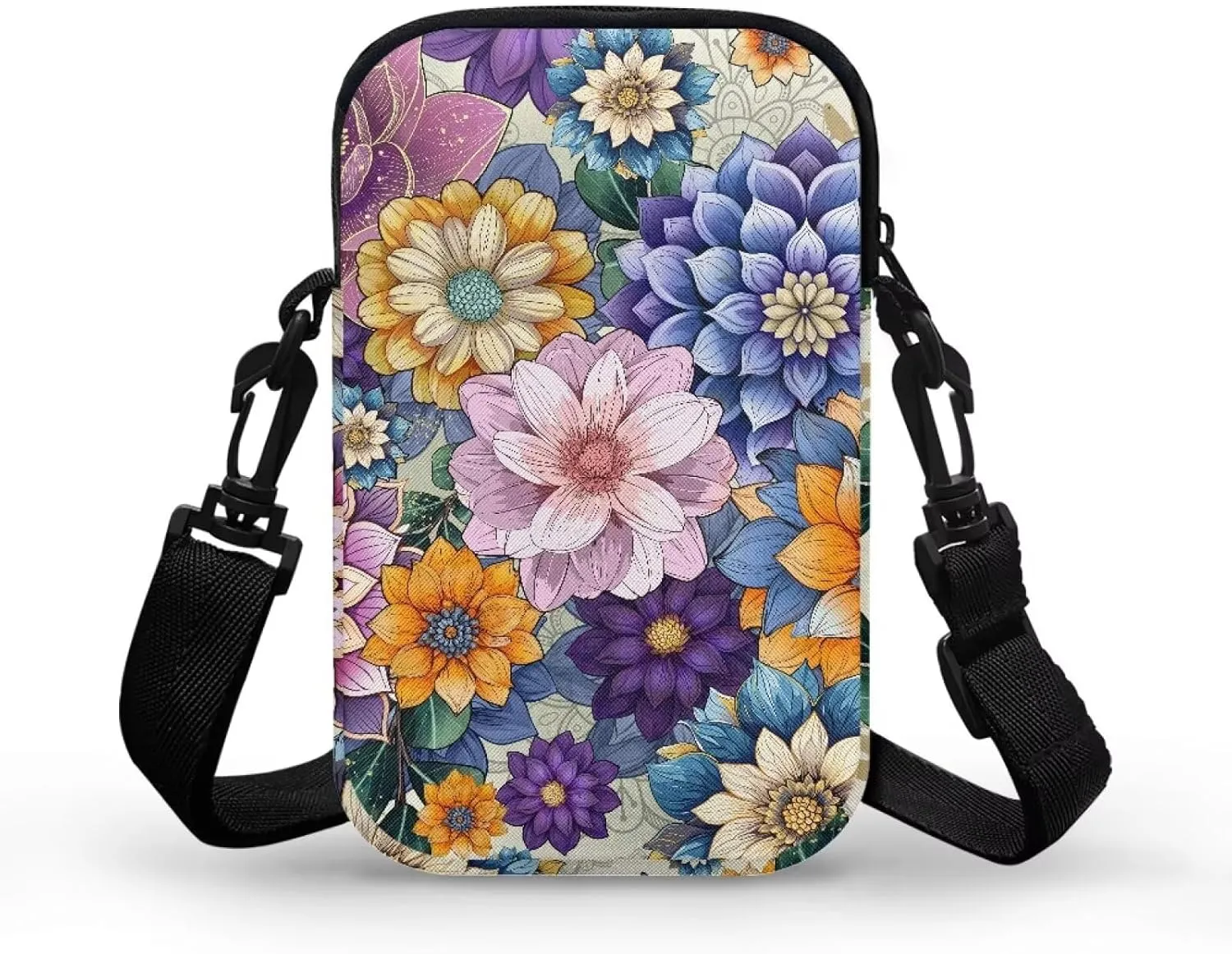 Women's Double Layer Shoulder Bag with Adjustable Strap Multi Zipper Pocket Crossbody Purse Satchel Clutch Handbag