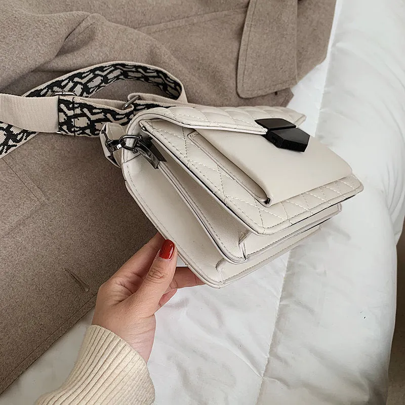 Women's Durable Fashionable Korean Rhombus Embroidered Crossbody Bags