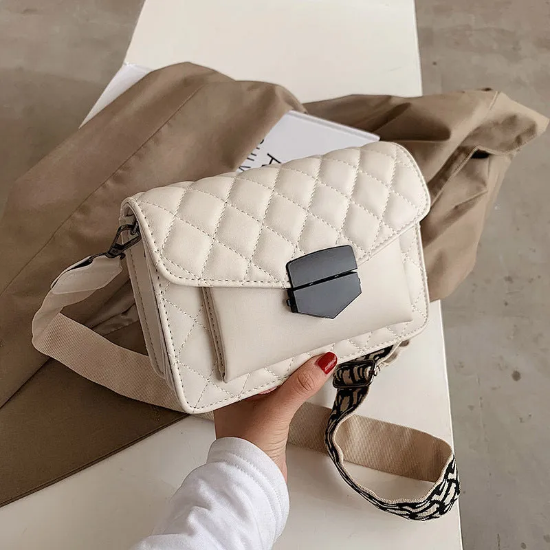 Women's Durable Fashionable Korean Rhombus Embroidered Crossbody Bags
