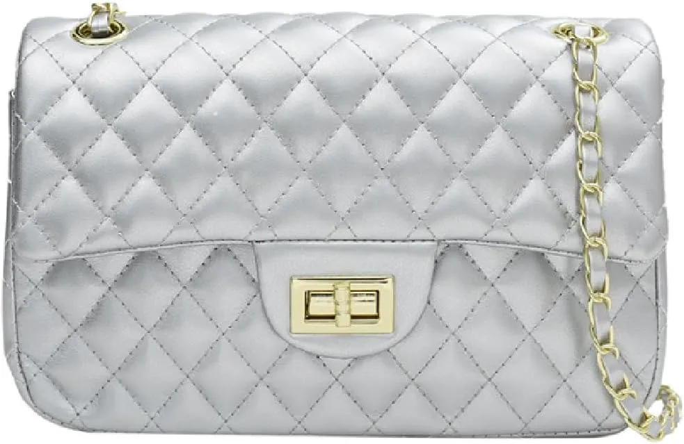 Women's Elegant Quilted Design Cute Shoulder Bag,Fashionable Chain Strap Crossbody Bag for Women & Girls