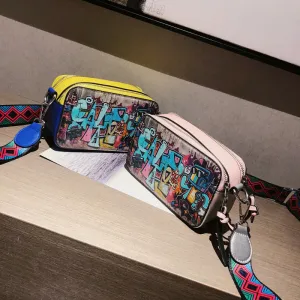 Women's Iti Fashionable Printed Wide Strap Crossbody Bags