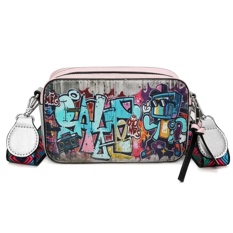 Women's Iti Fashionable Printed Wide Strap Crossbody Bags
