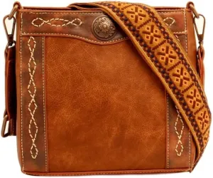 Women's Ivy Copper Concho Concealed Carry Crossbody Bag Tan One Size
