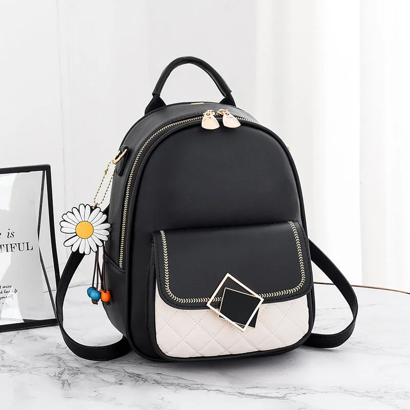 Women's Korean Style Fashionable Trendy Leather Backpacks